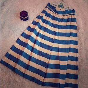 Wide stripe pant in bright blue